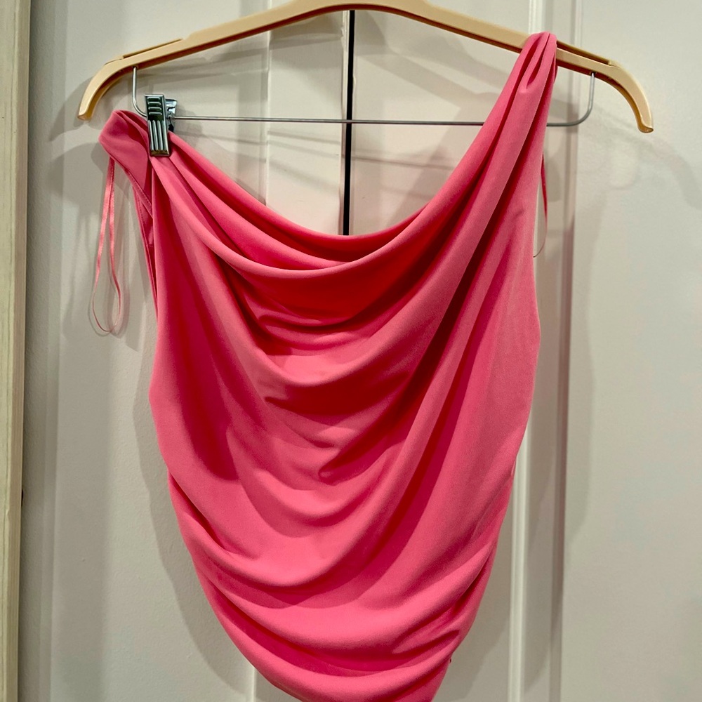 Zara pink off the shoulder tank top